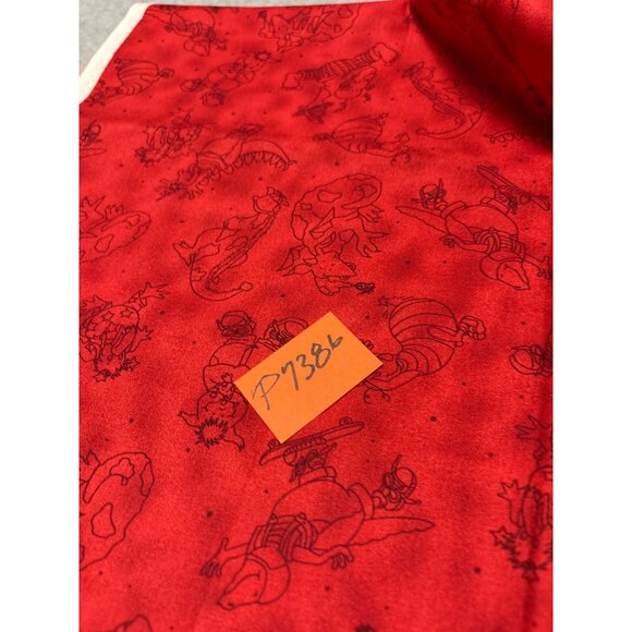 Lil Monsters Red Fabric by Barbara Tourtillotte for Clothworks 28"x44" Cartoon D - Picture 7 of 7